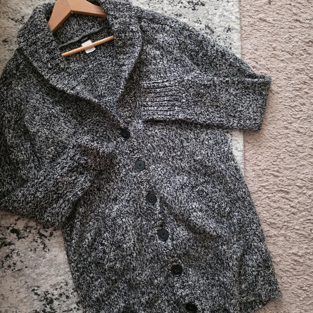 J. Crew Wool Blend Knit Collared Cardigan Sweater Womens L Cottage Core Preppy